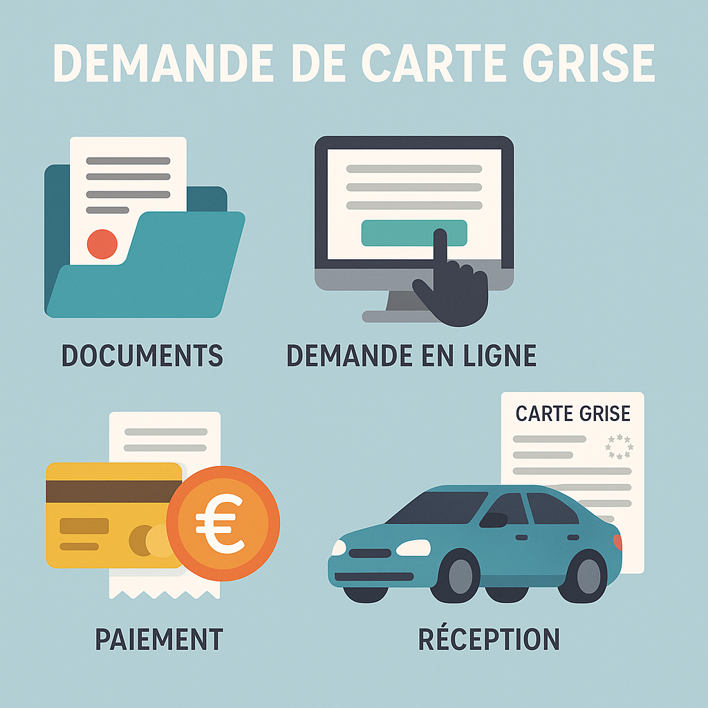 Infographie sur le guide de la carte grise en ligne