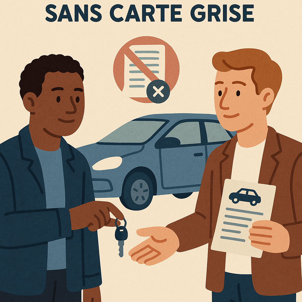 Illustration du processus de cession d'un véhicule sans carte grise