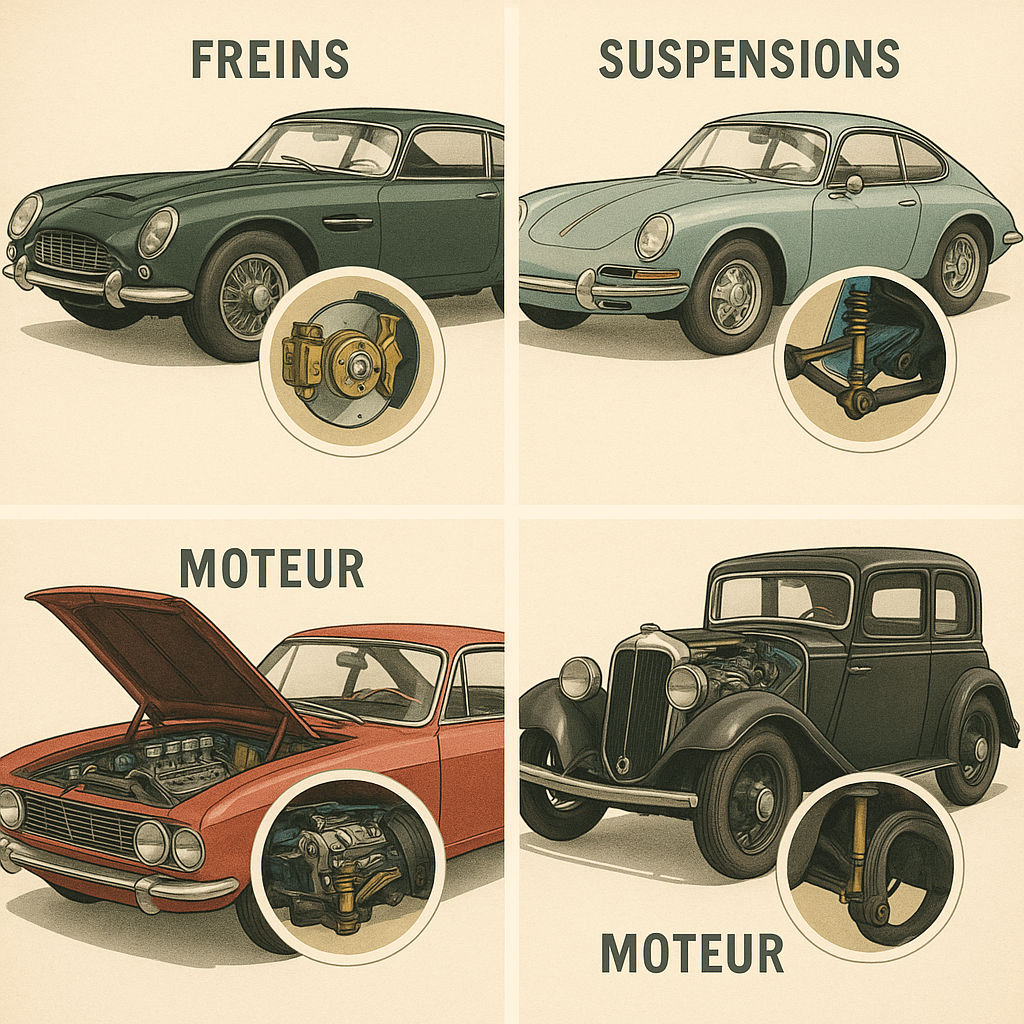 Illustration des spécifications techniques des véhicules de collection