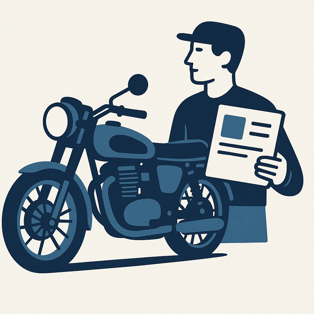 Illustration : Carte grise d’une moto de collection