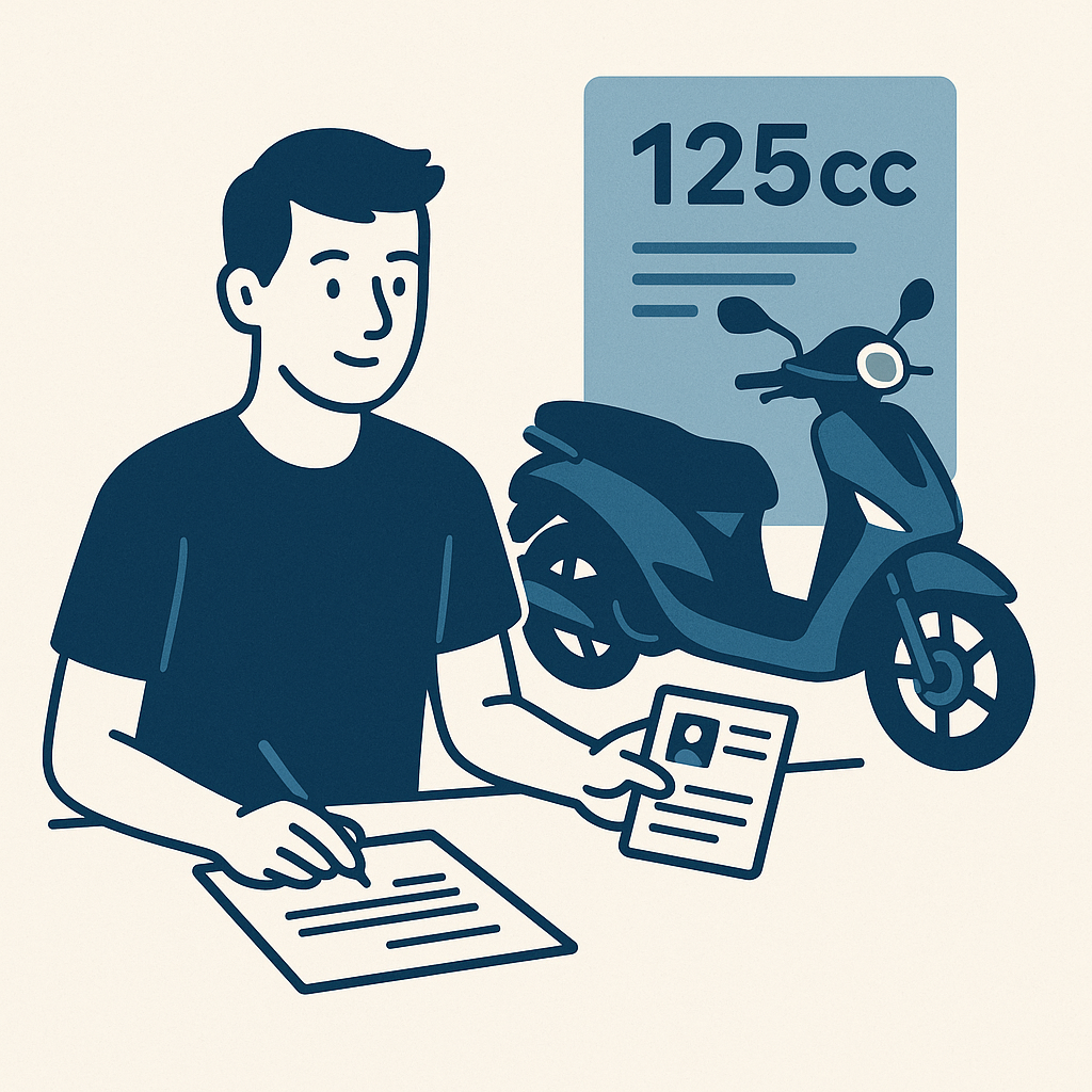 Illustration : Faire la carte grise d'une moto scooter 125cc