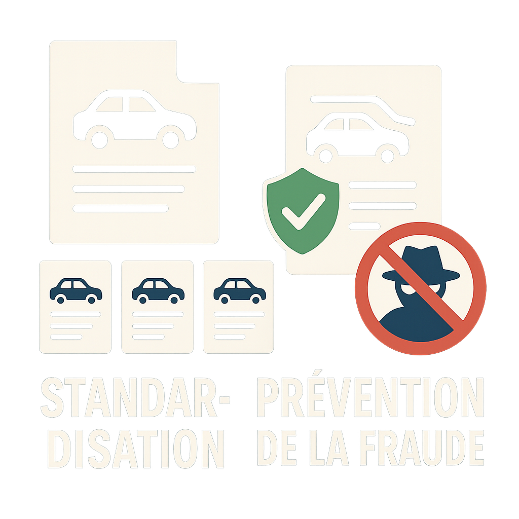 Illustration de la standardisation des fiches d'identification de véhicules pour prévenir la fraude
