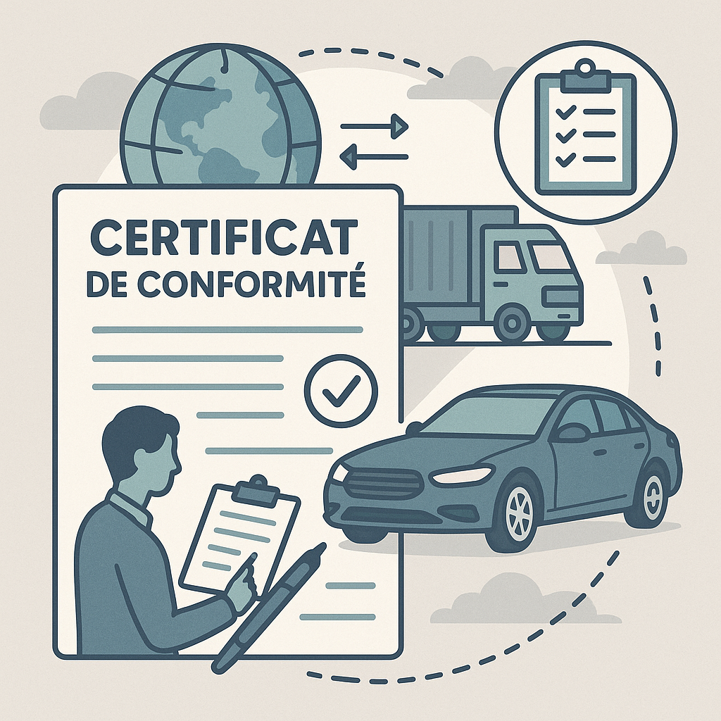 Illustration du certificat de conformité pour véhicules importés