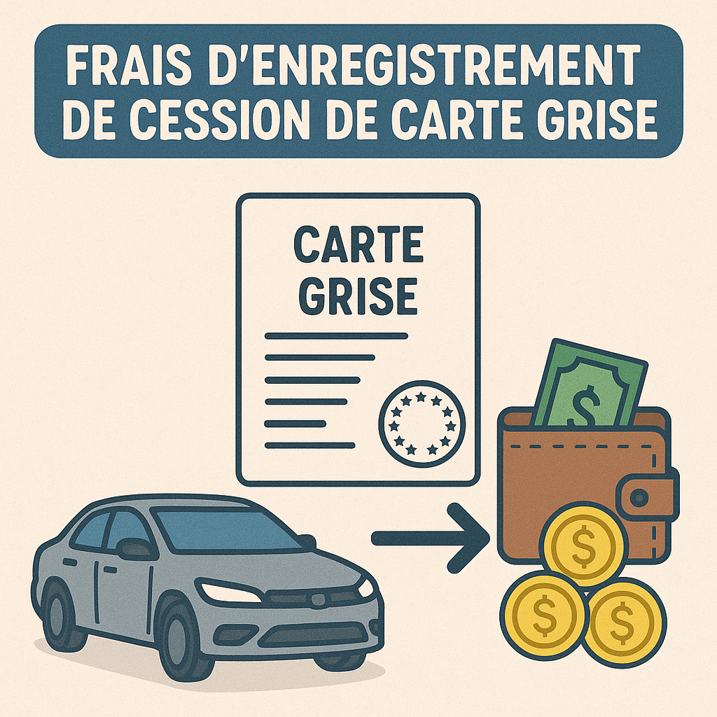 Illustration des frais liés à l'enregistrement de cession de carte grise