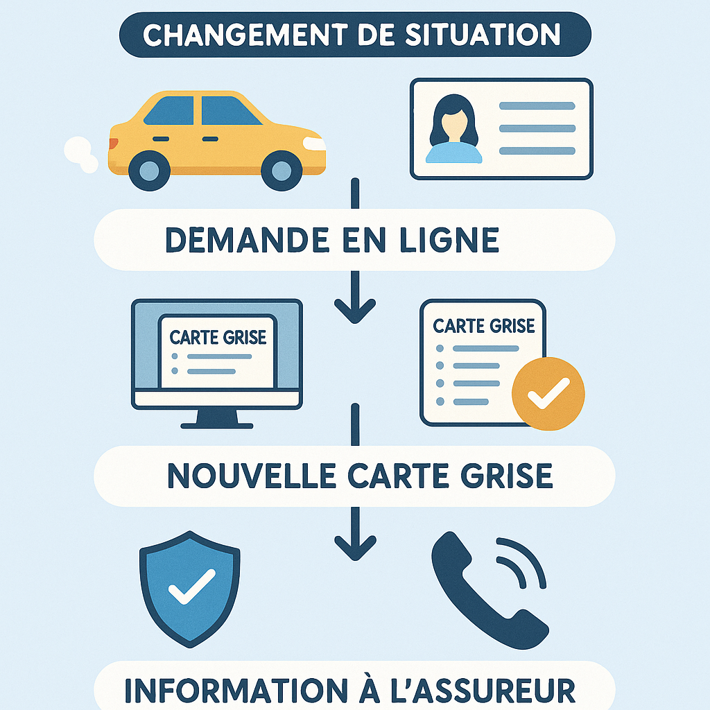 Infographie sur le processus de modification de carte grise