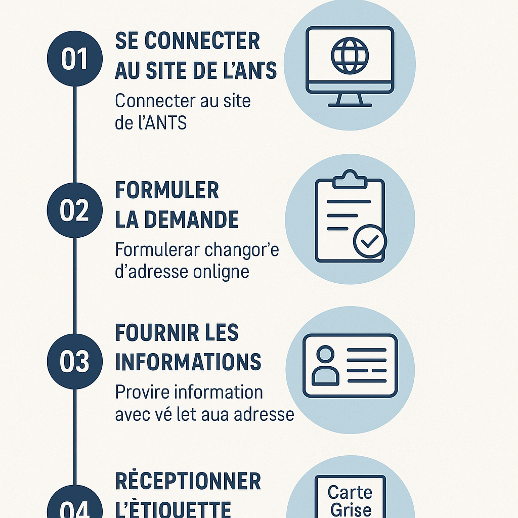 Infographie sur le changement d'adresse d'une carte grise