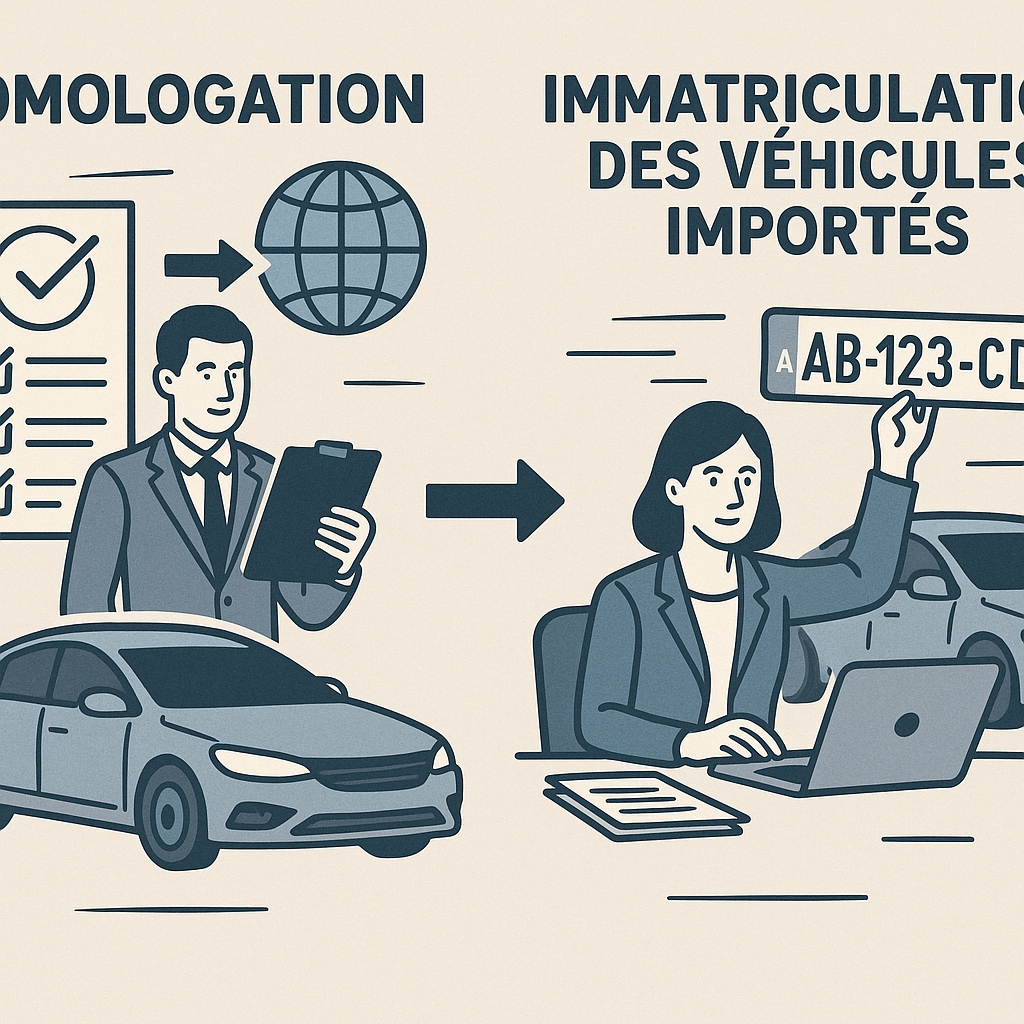 Processus d'homologation d'un véhicule importé en France.