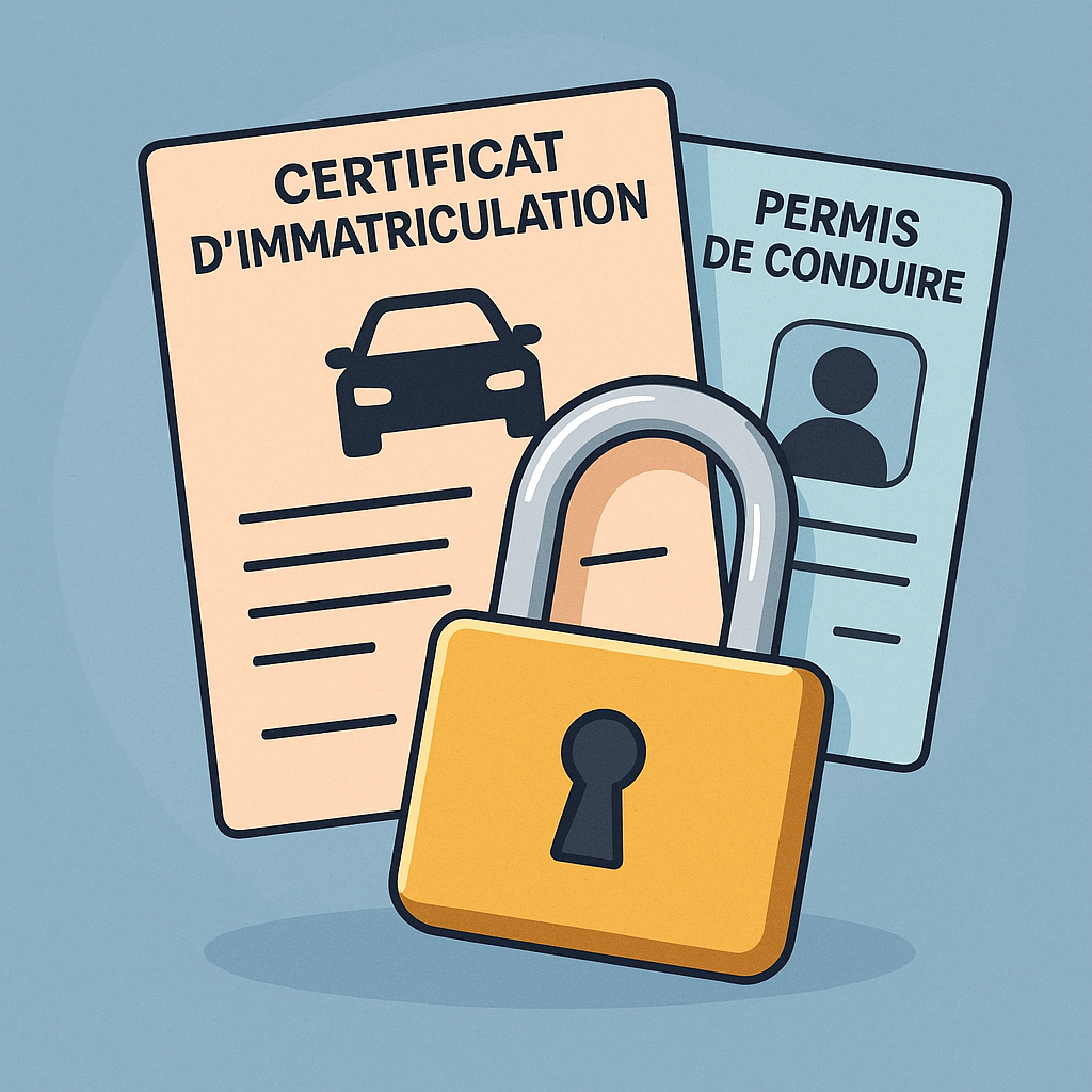 Illustration de la sécurité des documents d'identification de véhicule