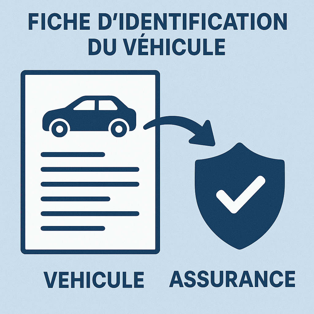 Illustration de la fiche d'identification du véhicule impactant une réclamation d'assurance