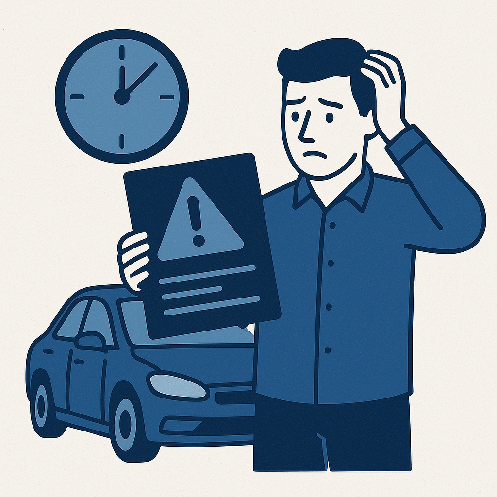 Illustration : Carte Grise en retard ou non faite