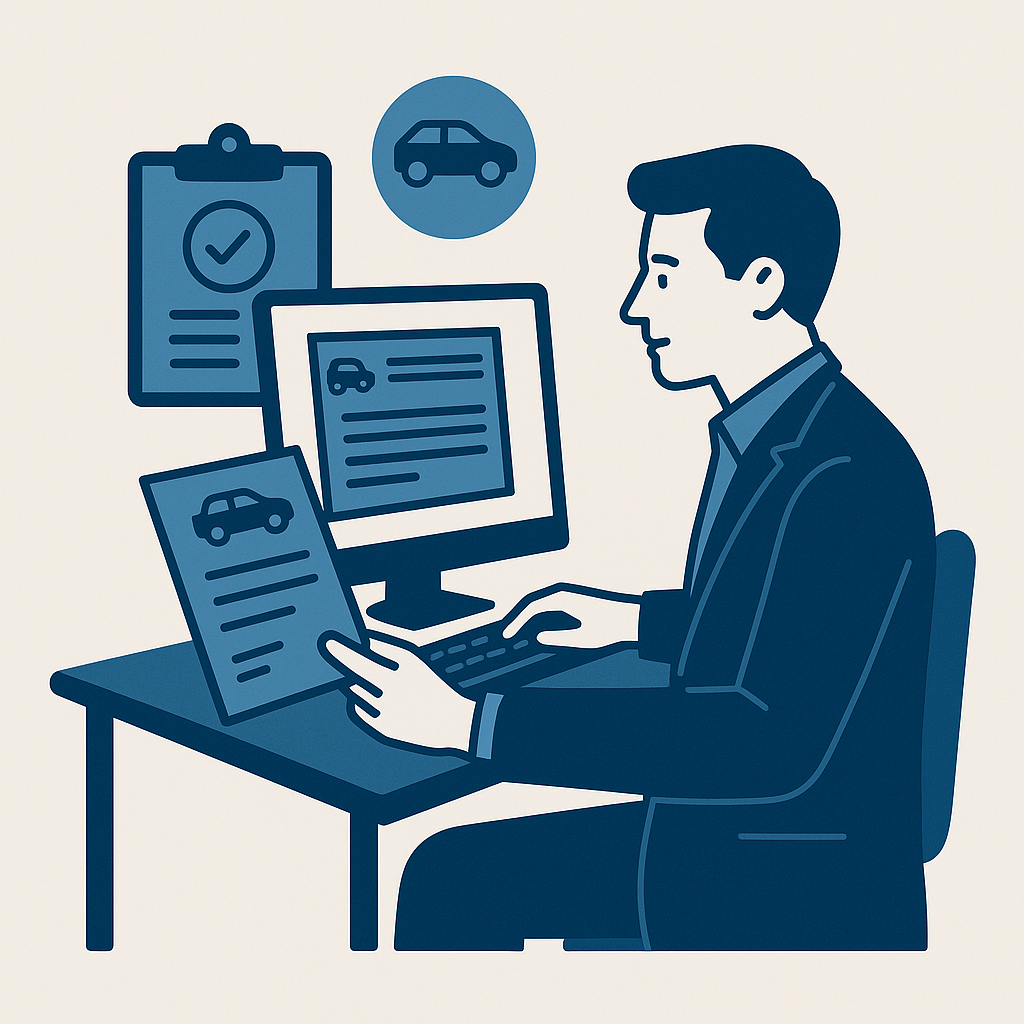 Illustration : La demande de carte grise en ligne pour les professionnels