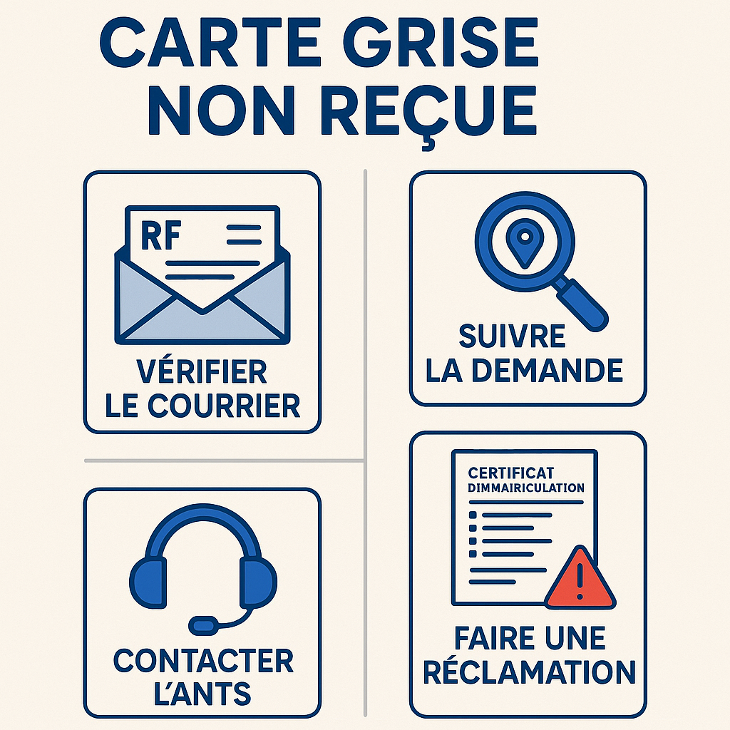 Illustration des solutions pour une carte grise non reçue