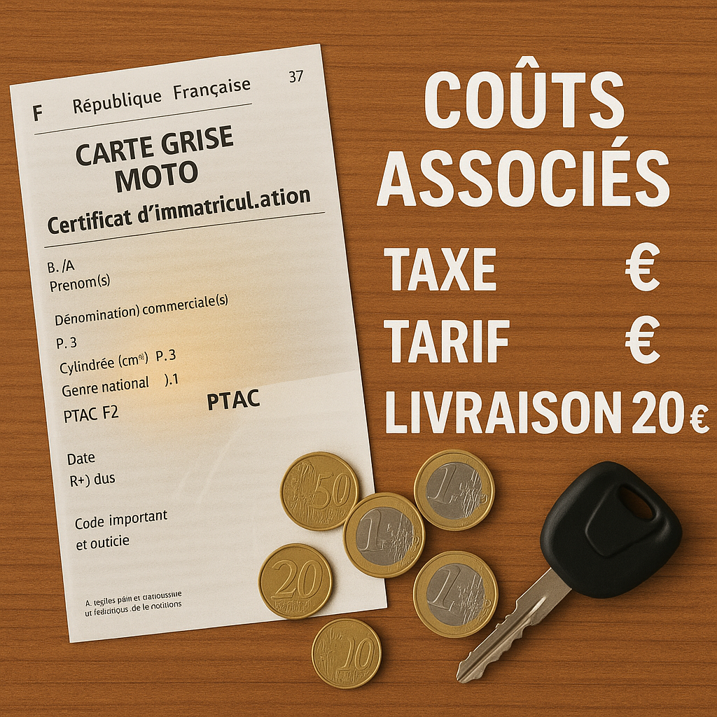 Illustration des coûts de la carte grise pour motocyclettes en 2021