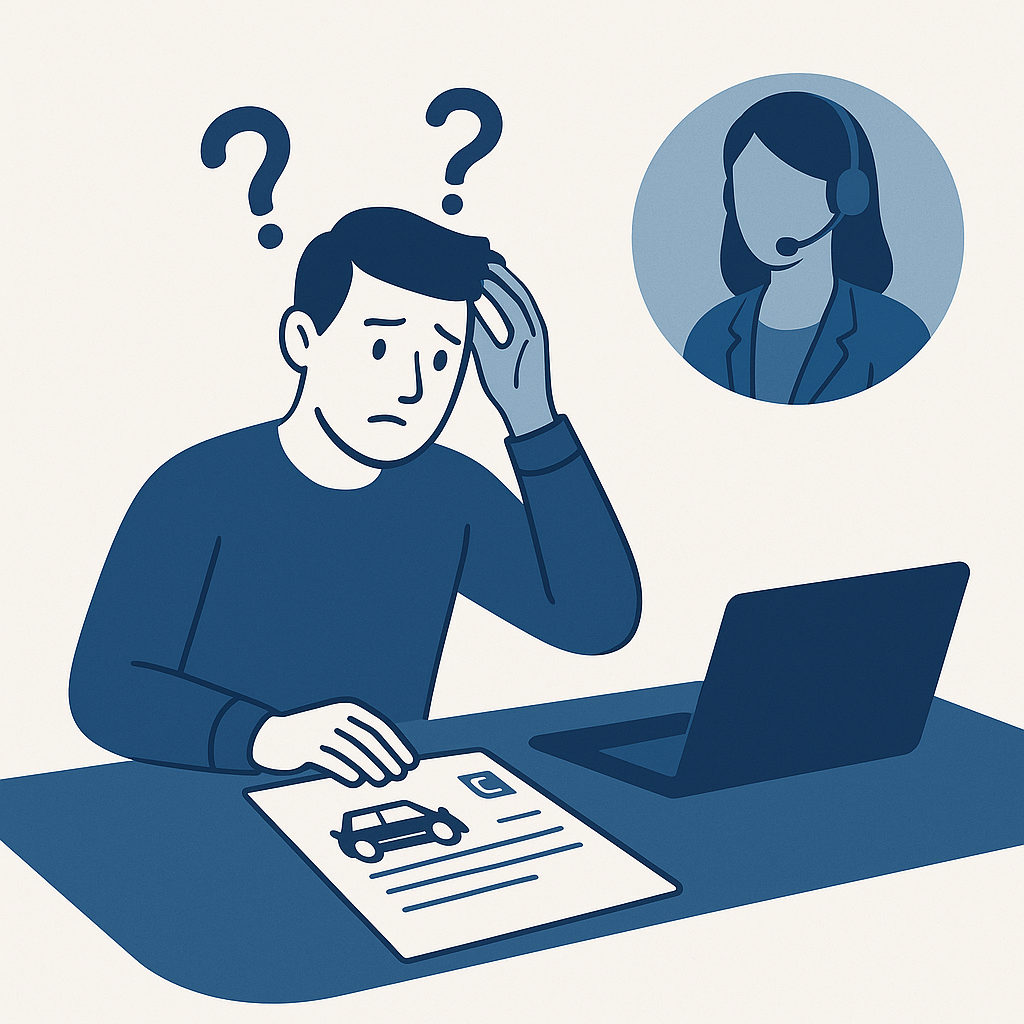 Illustration : Qui contacter si la réexpédition de ma carte grise est refusée ?