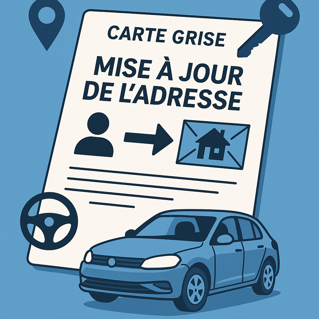 Illustration du changement d'adresse sur une carte grise
