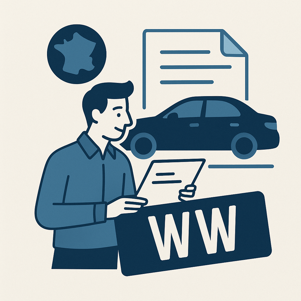 Illustration : Immatriculation provisoire WW pour particuliers & professionnels