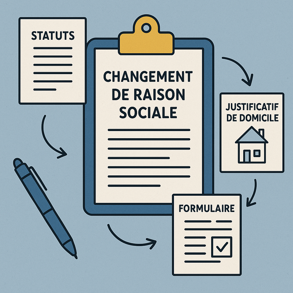Illustration des démarches pour changer de raison sociale sur une carte grise