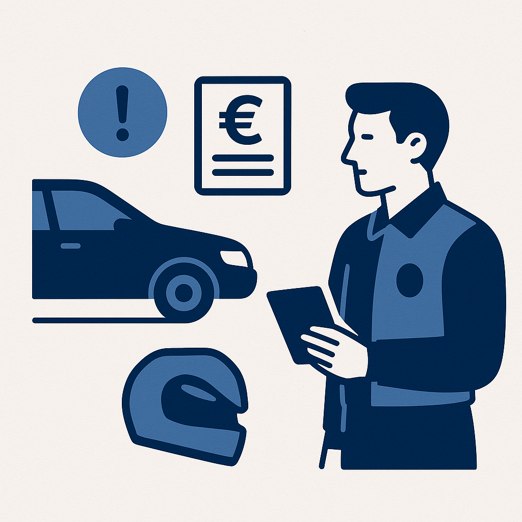 Illustration : Quelles amendes en cas d'absence de carte grise obtenue en ligne ?