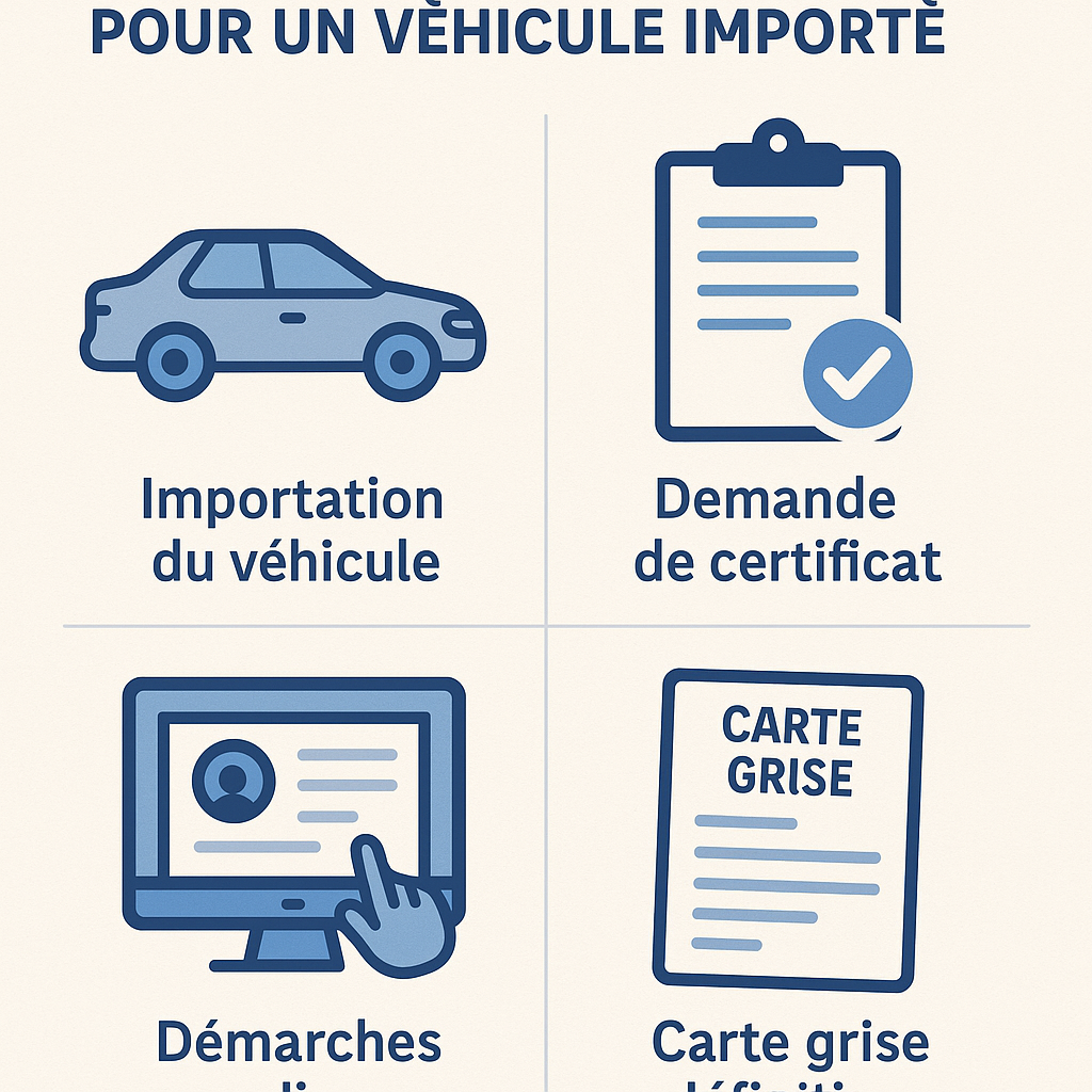 Processus d'obtention de la carte grise pour un véhicule importé