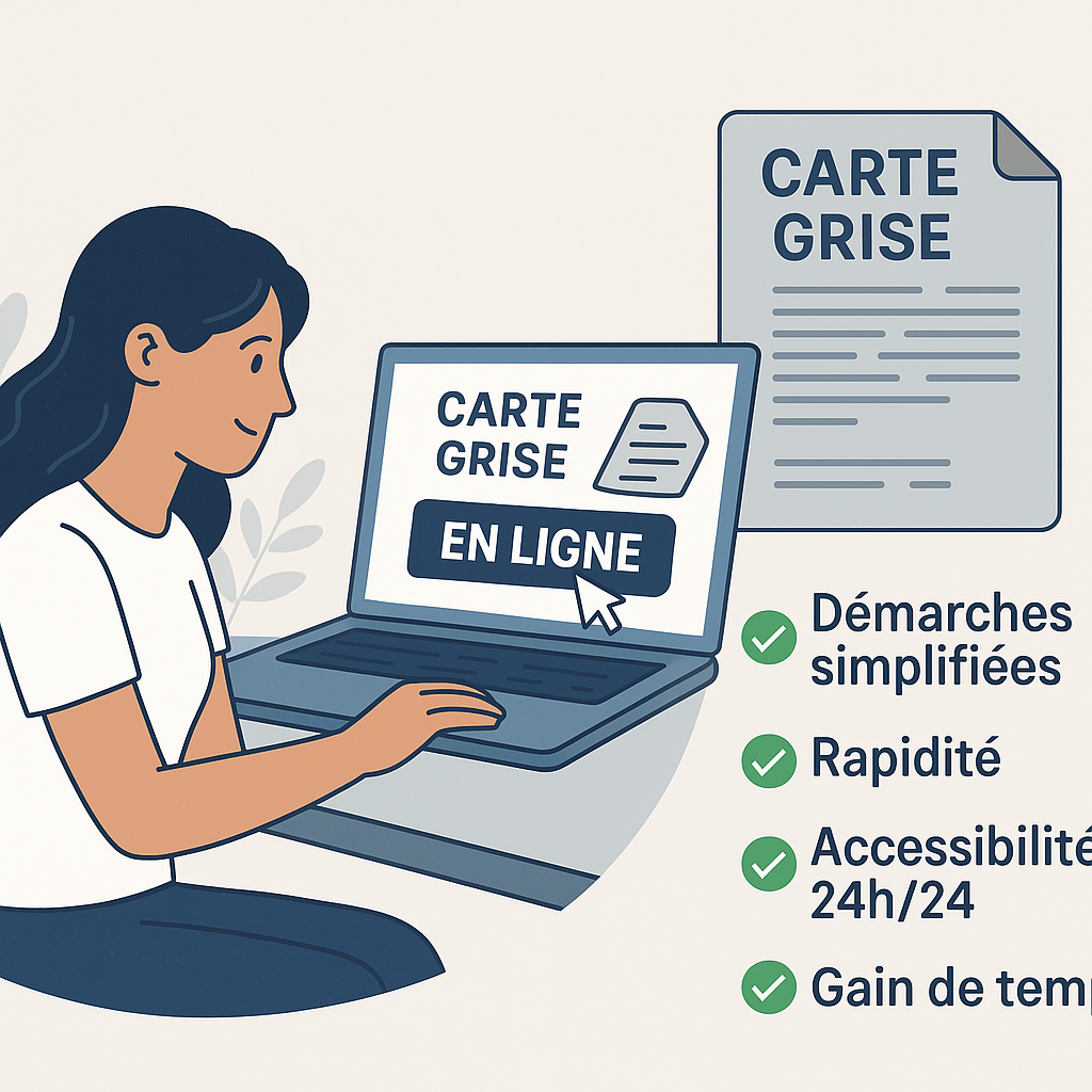 Illustration des avantages des services en ligne pour l'obtention de carte grise