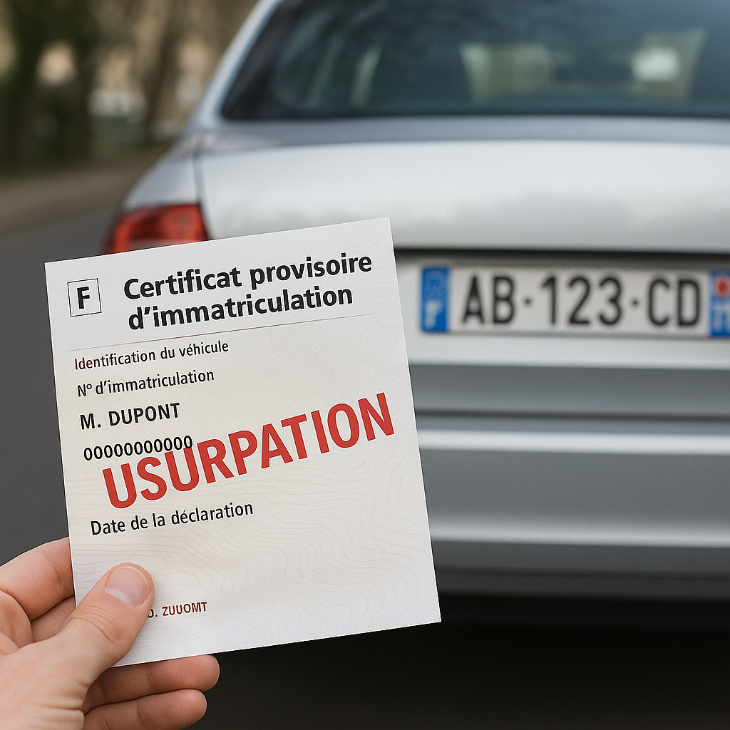 Image représentant un exemple de carte grise provisoire