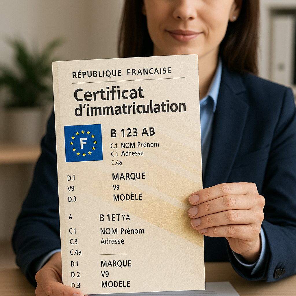 Illustration d'un certificat d'immatriculation symbolisant le recours en cas de non-réception.