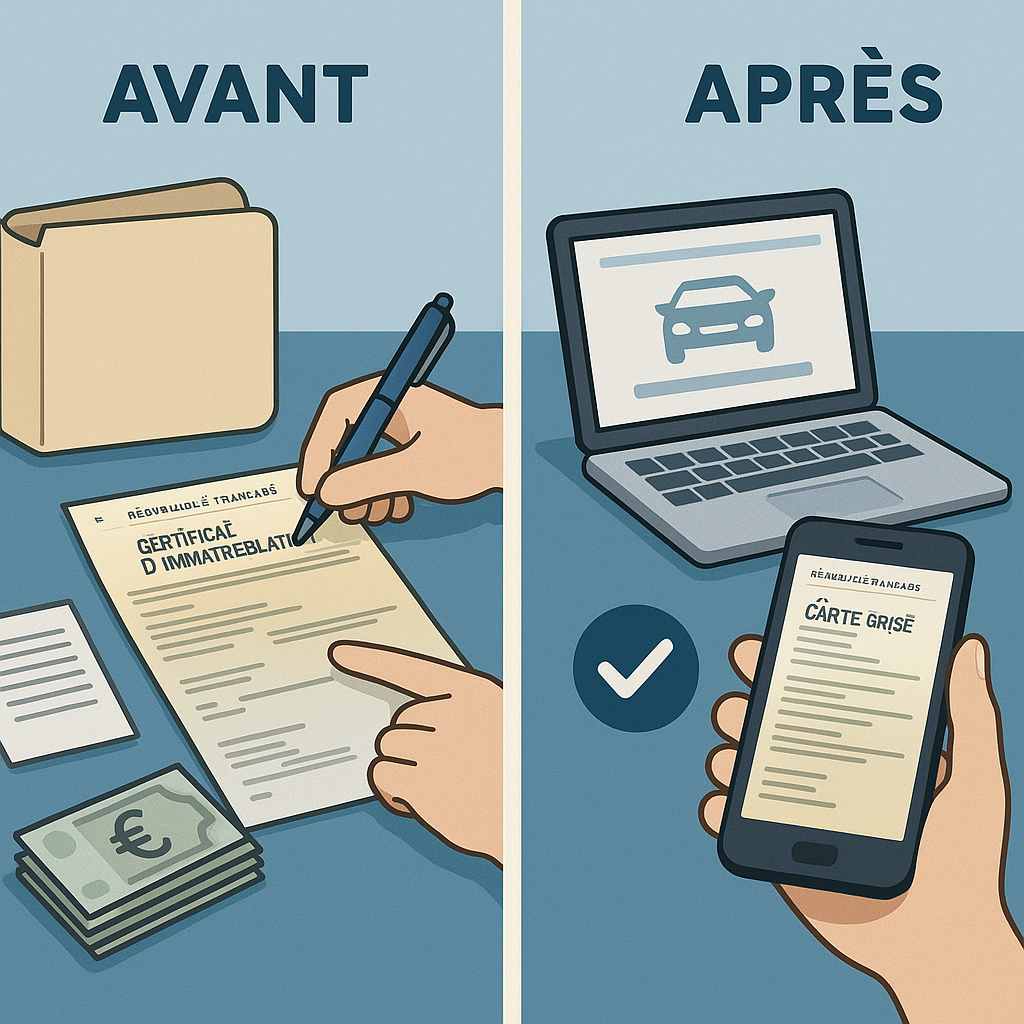 Illustration de la transformation numérique dans le processus d'obtention de carte grise