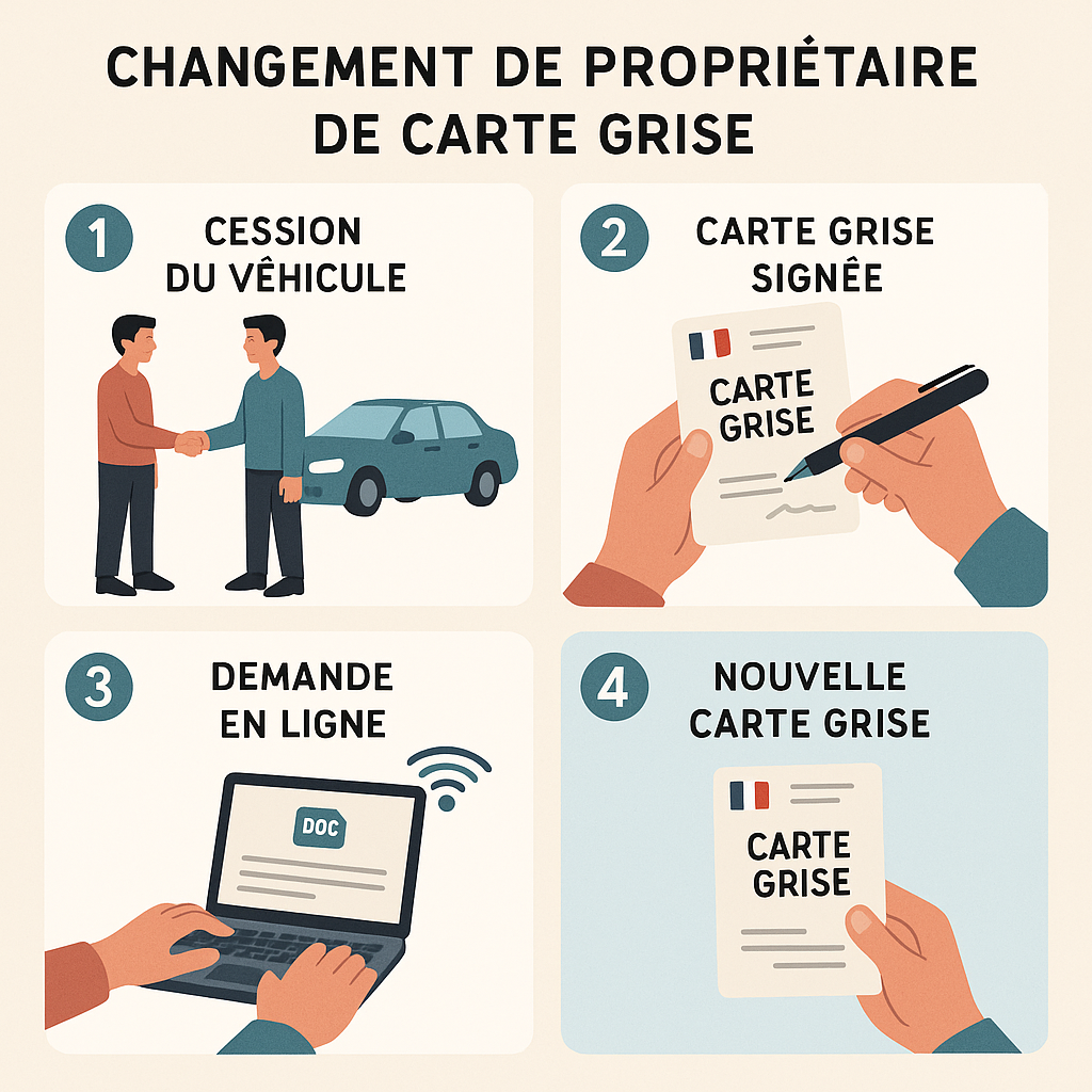Illustration du processus de changement de propriétaire de carte grise