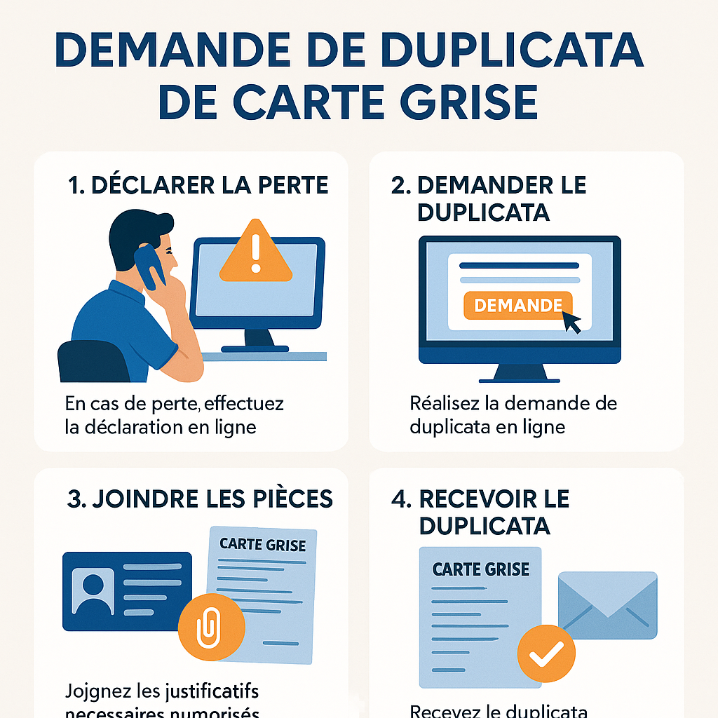 Infographie sur la demande de duplicata de carte grise
