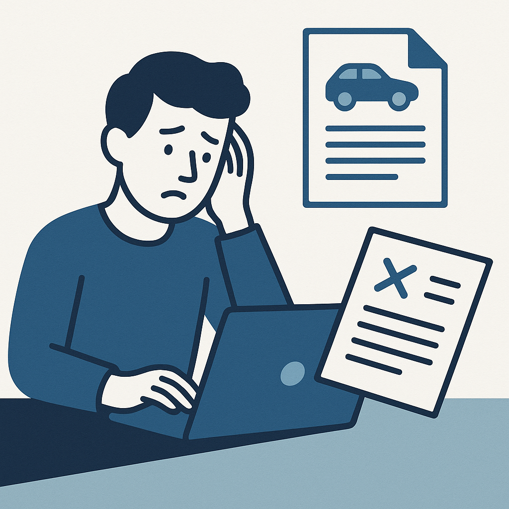 Illustration : Que faire si j'ai omis un document essentiel pour le changement de propriétaire sur une carte grise ?