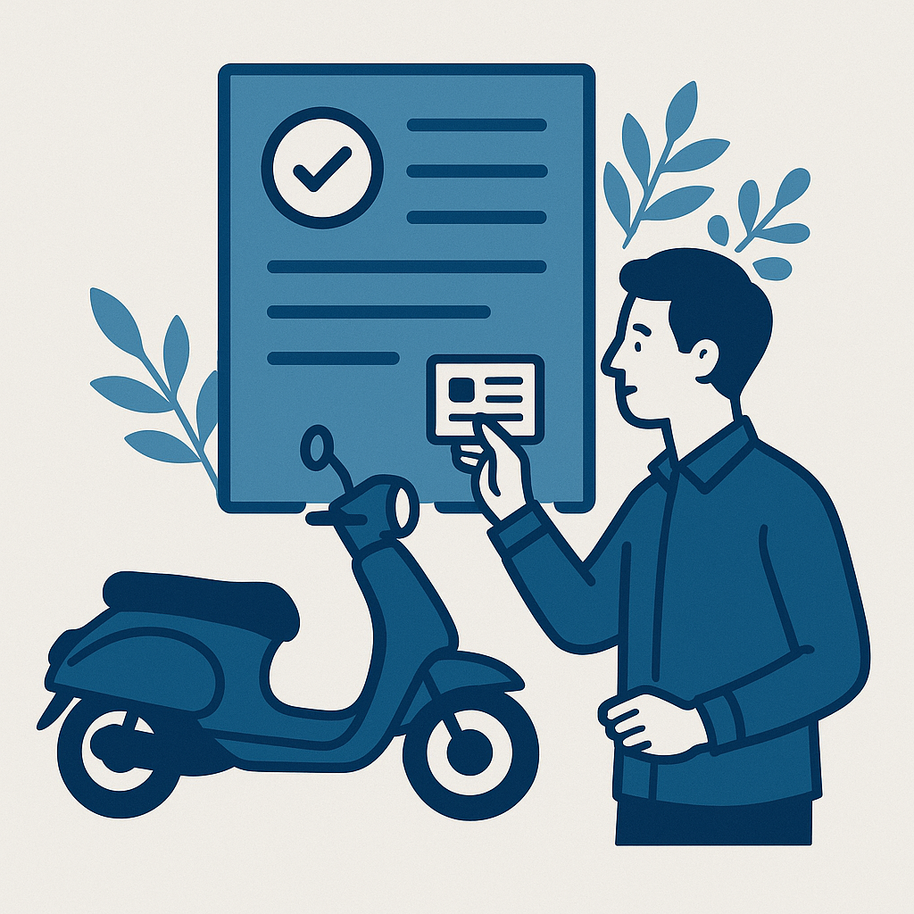 Illustration : Faire sa demande de carte grise pour un scooter