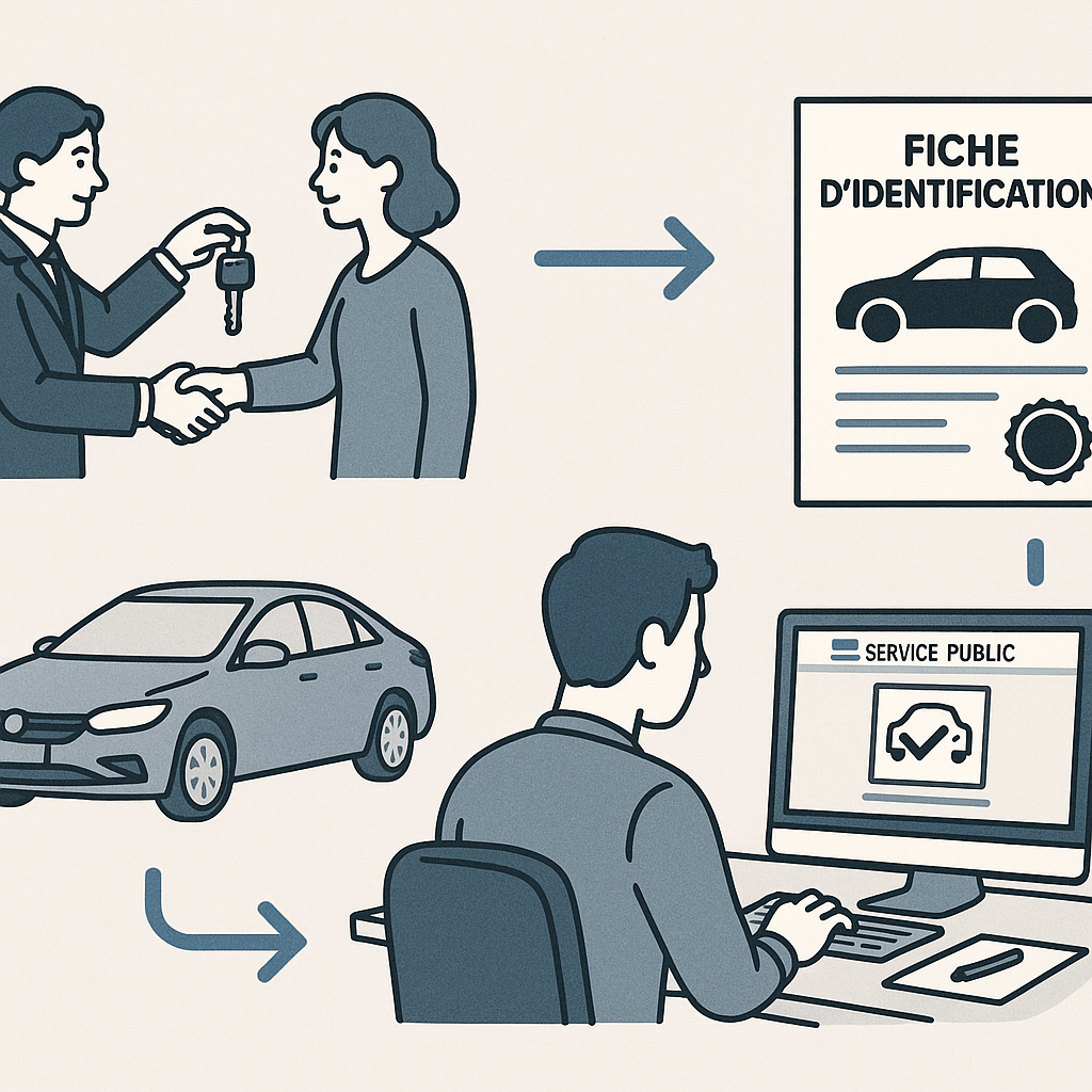 Illustration des documents requis pour la fiche d'identification d'un véhicule neuf