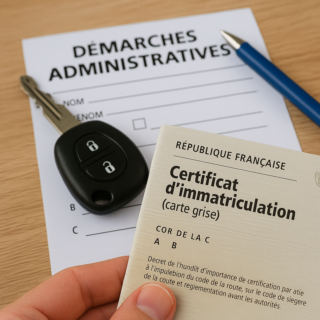 Illustration d'une carte grise pour réexpédition