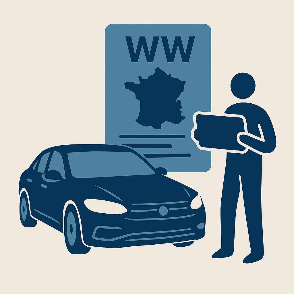 Illustration : Guide carte grise provisoire et WW