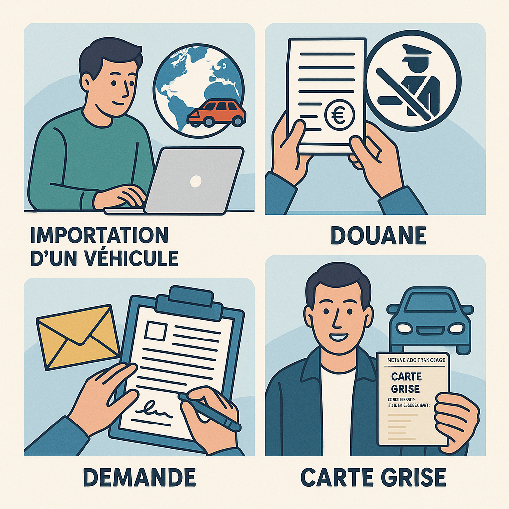 Illustration des démarches pour obtenir une carte grise définitive d’un véhicule importé
