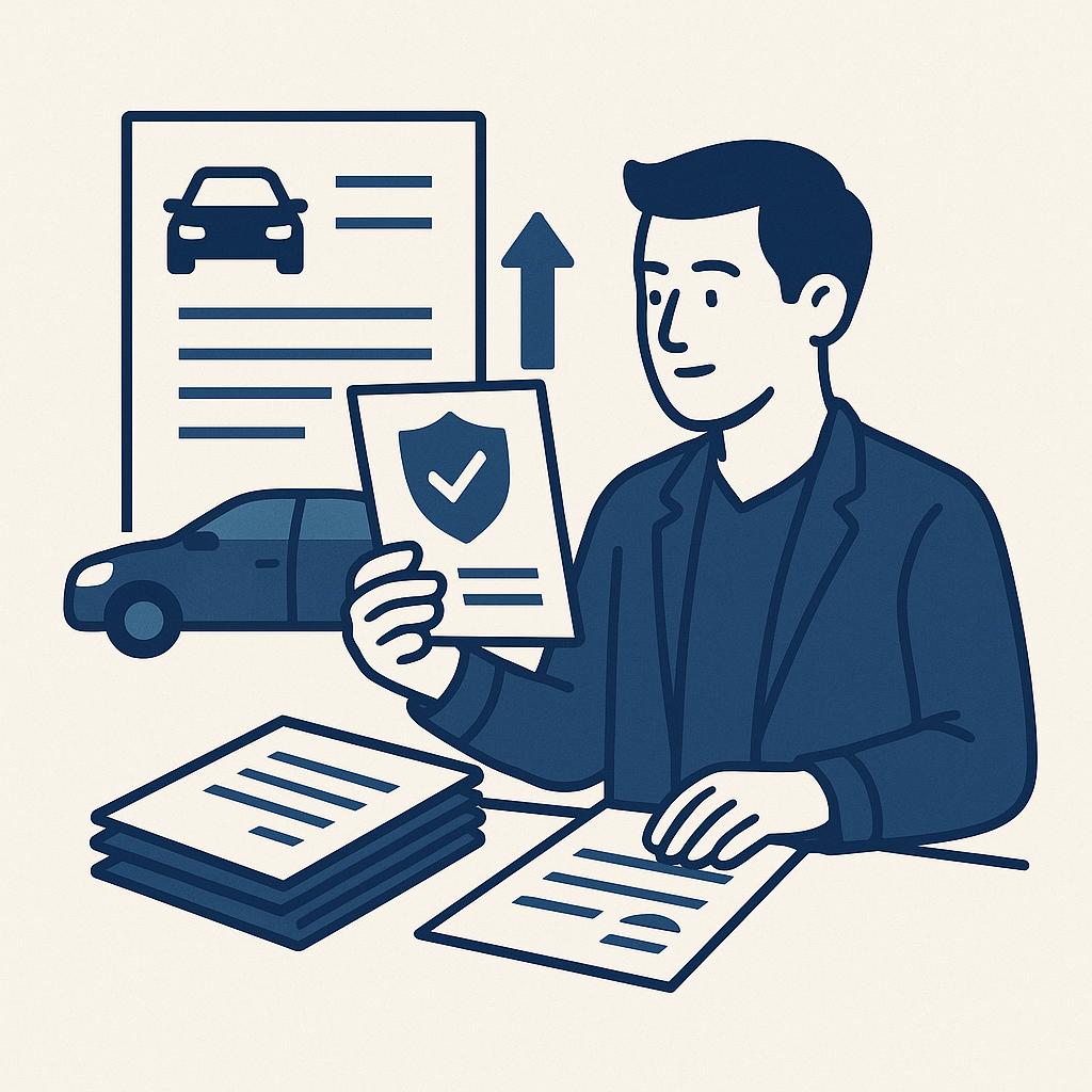 Illustration : Mise à jour de l'assurance et autres documents après un changement de propriétaire de carte grise