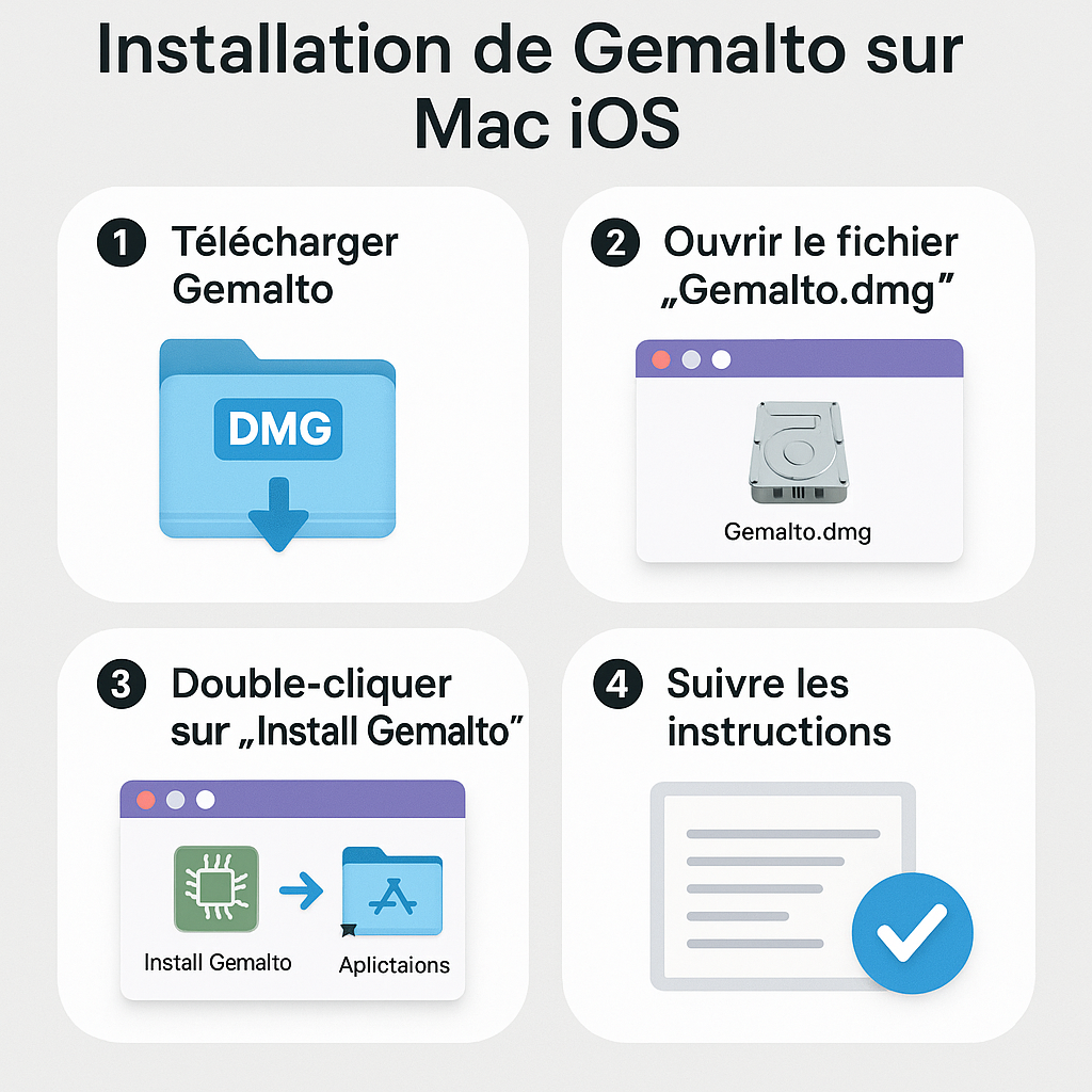 Étapes d'installation de Gemalto Safenet sur Mac iOS